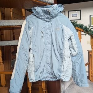 The North Face Women's Light Blue and White Ski Jacket